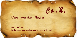 Cservenka Maja névjegykártya
